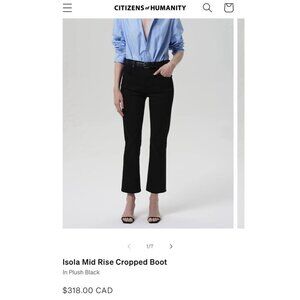 NWT Size 34 - Citizens of Humanity Isola Mid Rise Cropped Bootcut Jeans